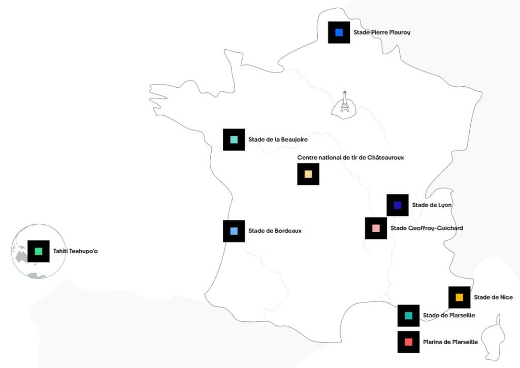 Comment organiser vos déplacements professionnels autour des sites olympiques ? 1 - UNPDM Lieux competition JO 2024 - UNPDM